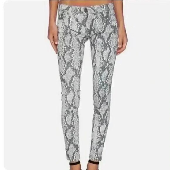 DL1961 Grey Snakeprint Skinny Jeans Size 27 - Picture 1 of 9